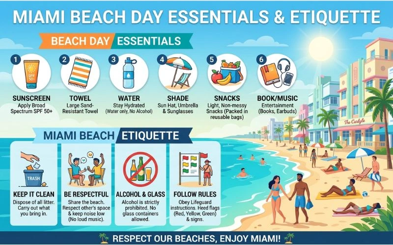Beach Day Essentials and Miami Beach Etiquette