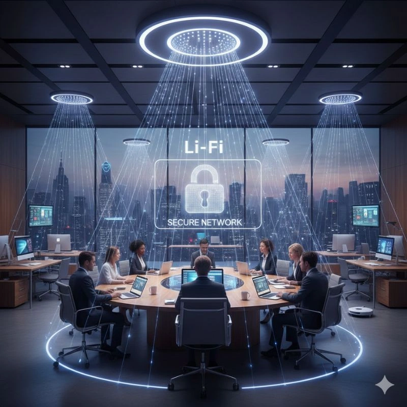 Secure Indoor Networks with Li-Fi Technology