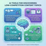 AI tools for discovering low-competition content topics